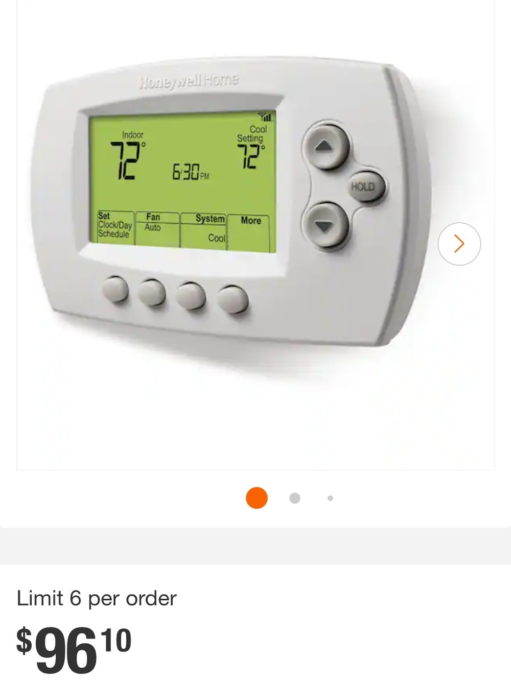 Honeywell Home White Programmable Thermostat RTH8580WF